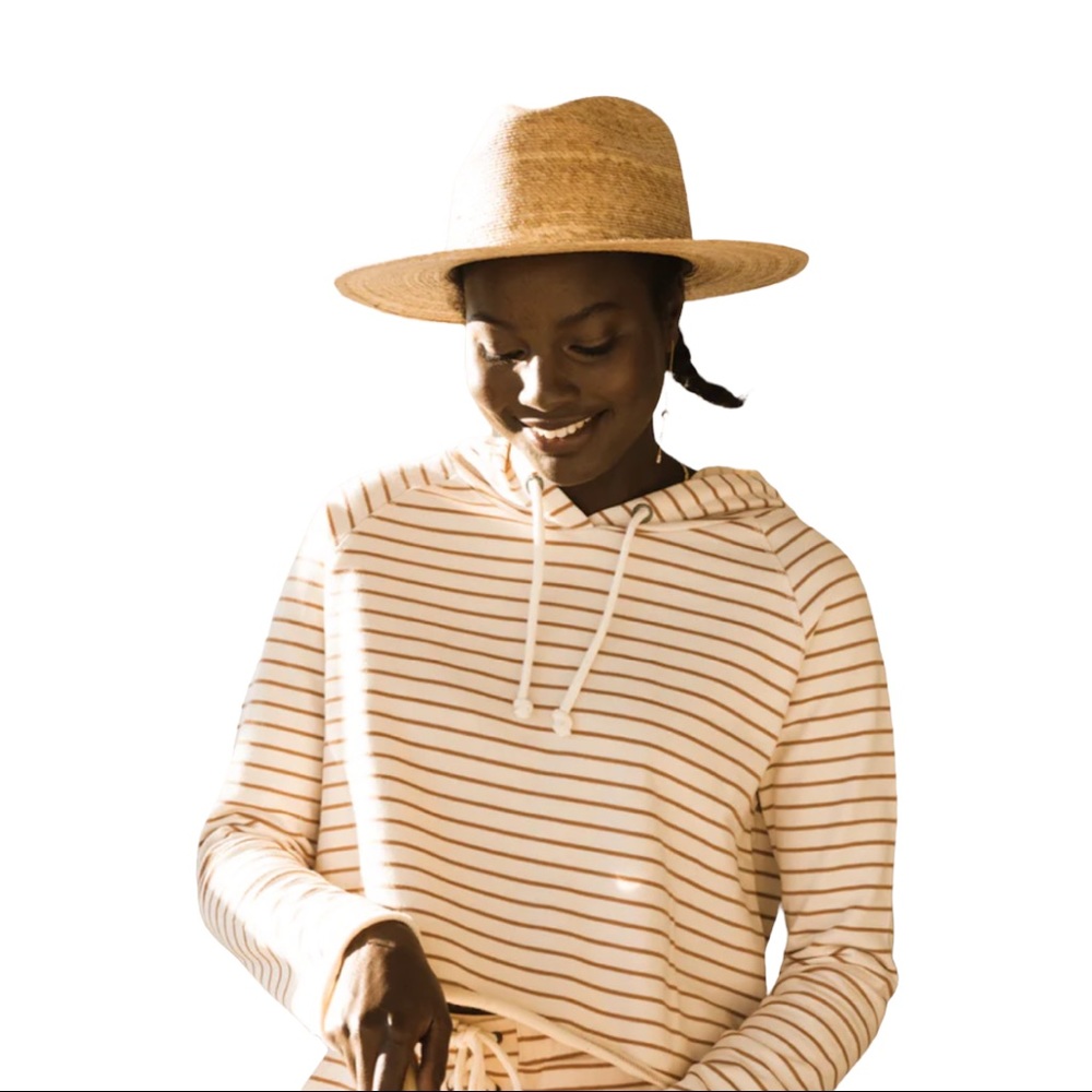 Jackson Rowe Striped Hoodie - Cream and Brown